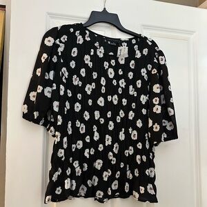 Sanctuary Floral Black and White Women's Top